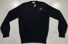 NWT VTG 80s Andrew Rohan Edwards Wells Fargo Sweater Mens Medium Black USA Made