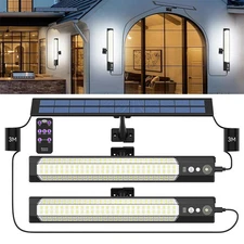 Double Head Solar Power LED Pendant Light Garage Shop Lamp Shed Barn Gazebo Yard