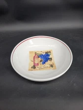 Vintage Large  Indoor Outfitter Over & Back 12.75” Ceramic Pasta Serving Bowl 