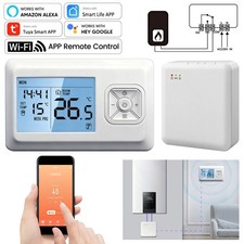 Tuya WiFi Wireless Smart RF Thermostat Gas Boiler Heating Controller APP Remote