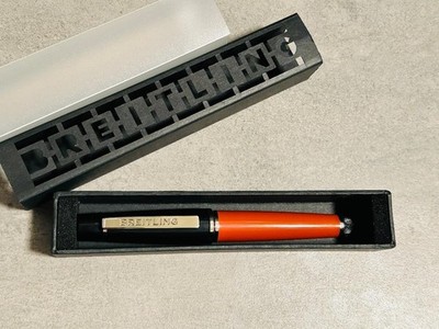 Genuine Breitling Orange & Black Ballpoint Pen New Swiss Watch Brand