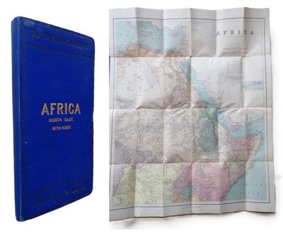 Antike Landkarte Afrika 1920 Nordostägypten Sudan Abessinien Klappwäsche Philips