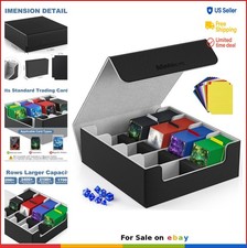 Trading Card Storage Box 4 Row Large Capacity 2400 Cards Magnetic Closure Divide