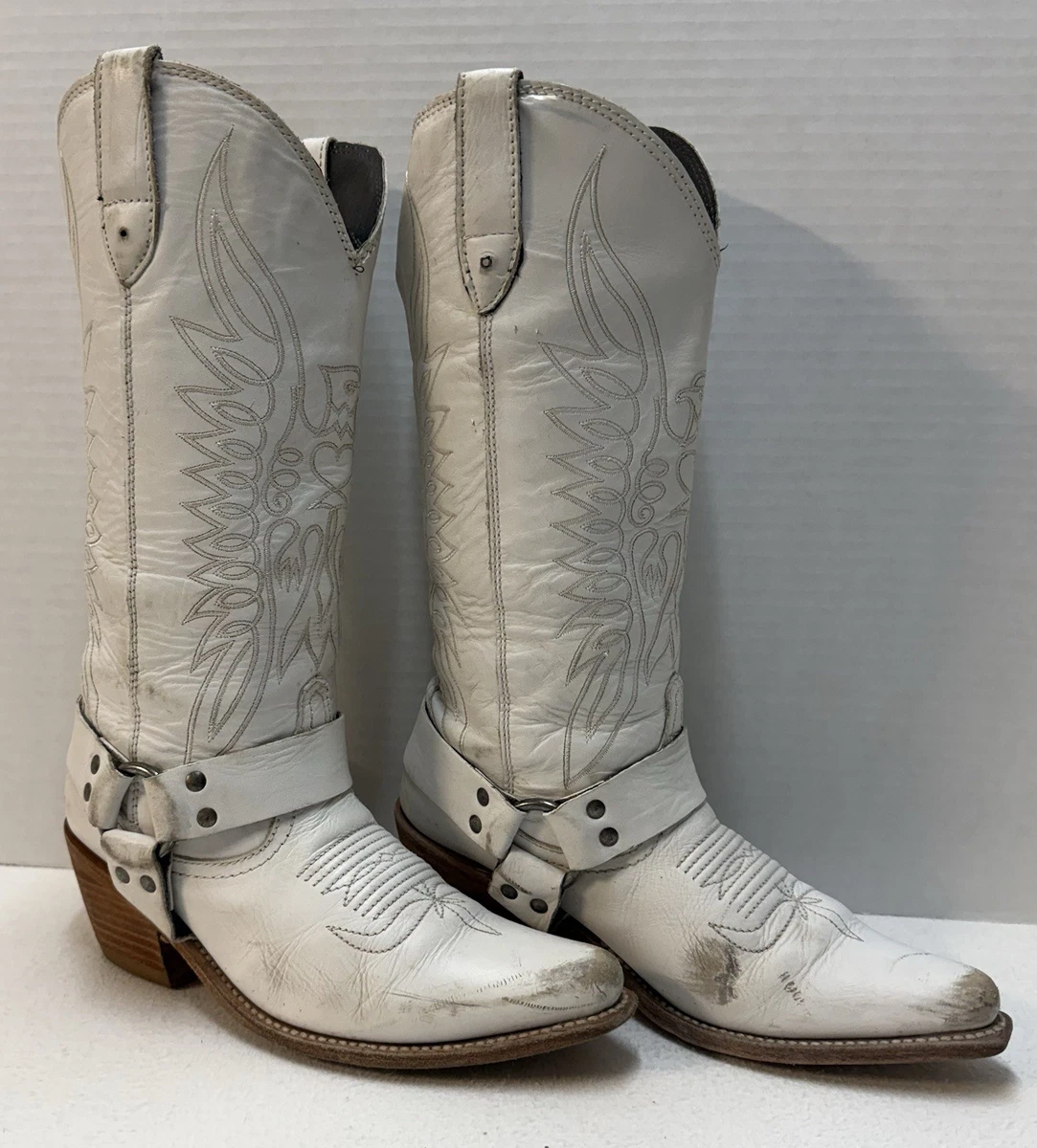 White Leather Boots for Women for sale - eBay