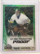 2024 Leaf Metal NHL Bruins Gerry Cheevers -  Green Shimmer Proof Card #d 1/1