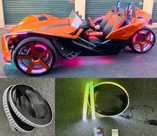 Quad Row CHASING Wheel Ring Lights for Polaris Slingshot 2015+ Music APP +Remote