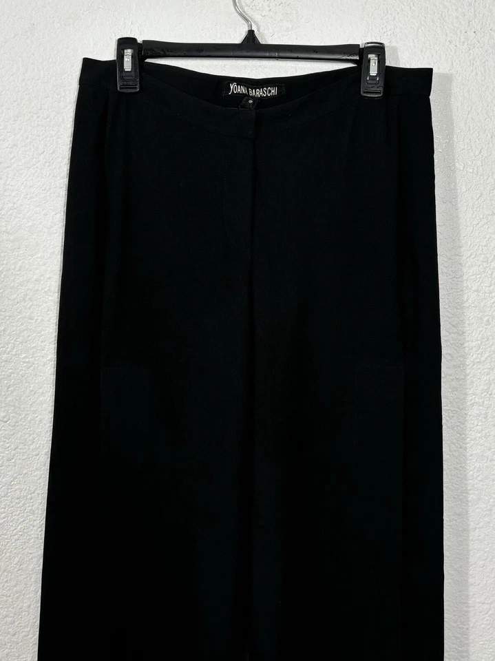 Pantalón Yoana Baraschi Anthropologie Pierna Dividida Ancha Crepé Negro Talla 8 Para Mujer Foto 3 de 4