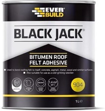 Bitumen Roof Felt Adhesive Black Jack 904 Metals Concrete Wood Chippings 1L