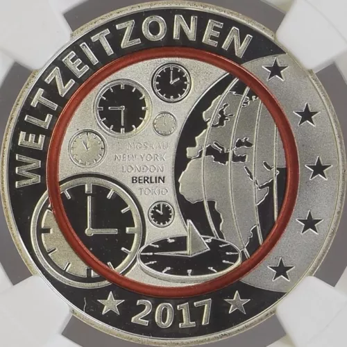 GERMANY. 2017, Medal, Silver - NGC PF69 - Top Pop 🥇 Planet Earth, Time Zones
