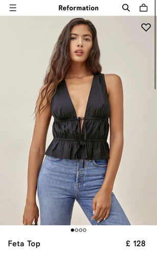Reformation Feta Top Size 10 Rrp &amp;pound;128