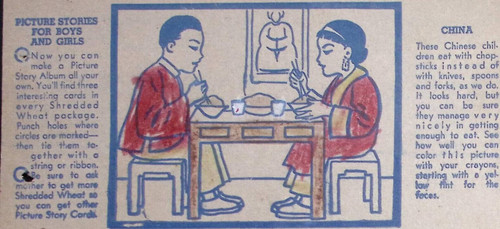1930s SHREDDED WHEAT PICTURE STORIES FOR BOYS AND GIRLS  CHINA CHOPSTICKS Z15