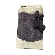 TOTES ISOTONER CHENILLE TOASTIE CHUNKY SLIPPER SOCKS NIB