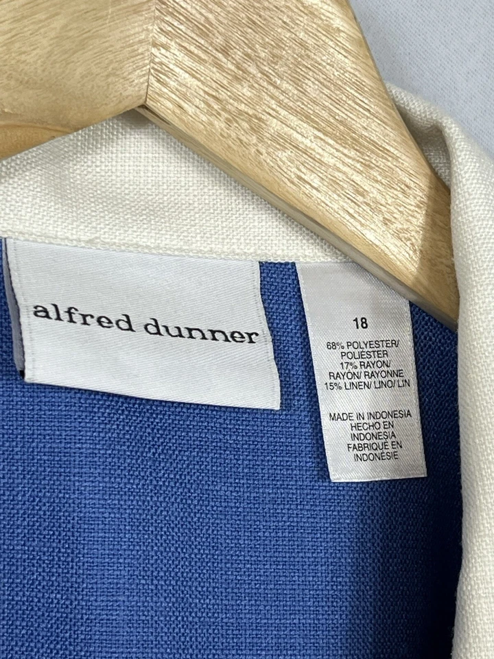 Conjunto de 2 Blusa Alfred Dunner Mujer Azul Crema Cuentas Falda 18w Talla 16w Foto 3 de 4