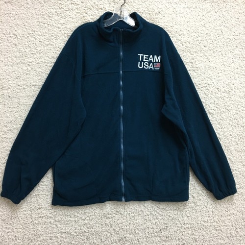 Olympic Team USA Sweater 3XL Adult Blue Full Zip Mock Neck Fleece Womens XXXL