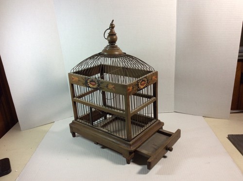 Vintage Wood Bird Cage - Picture 1 of 12