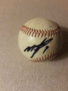 Miguel Tejada MLB Signed Autographed Game Used Baseball Baltimore Orioles Clean 