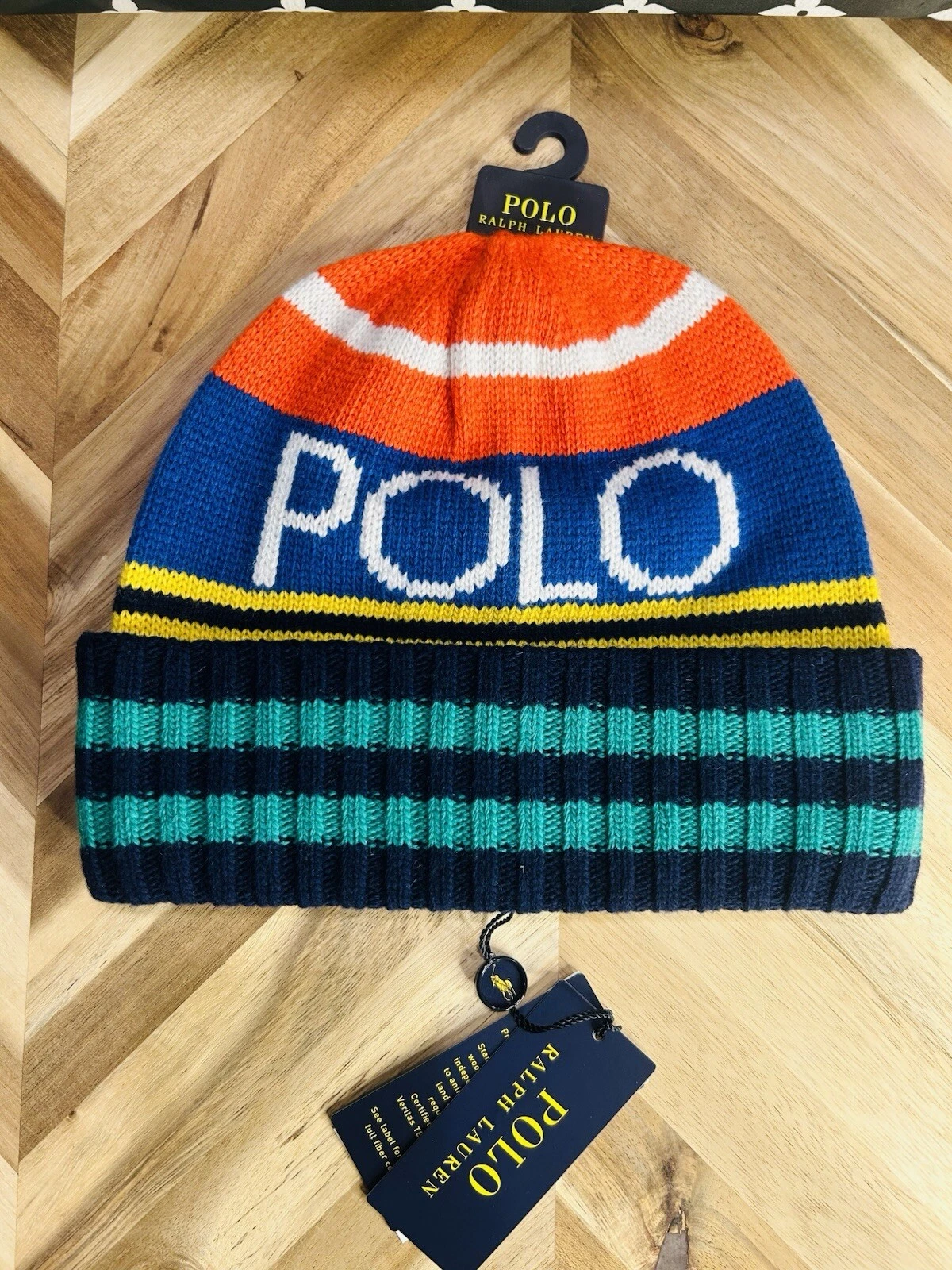 Polo Ralph Lauren Hi Tech Snow Beach Beanie laine randonnée sentier kayak rare