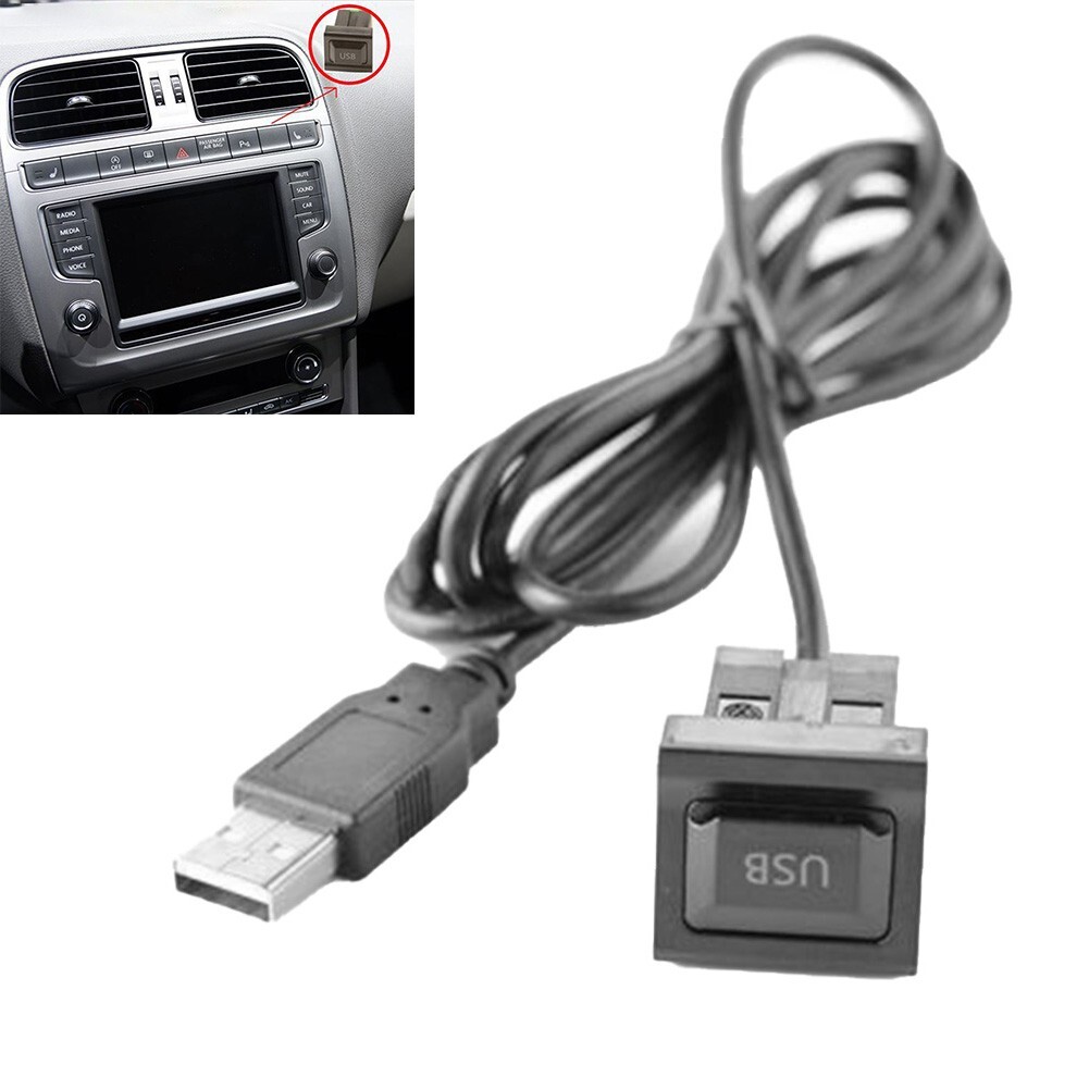 Car Dash Flush Mount AUX USB Port, Panel Dual USB Extension Adapter