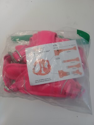 Barkbay Dog Harness Large No Pull Reflective Pink Harness Collar NEW Item#1212