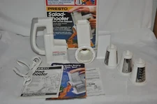 PRESTO ELECTRIC  SALAD SHOOTER FOOD SHREDDER CHOPPER  3 CONES EUC