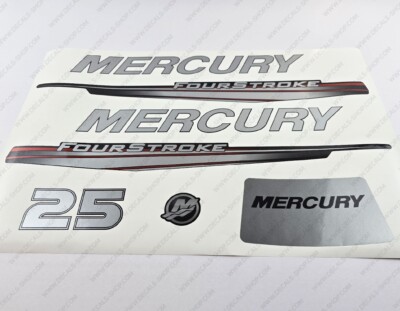 Mercury 30 HP Four Stroke Outboard Decals – Red, 2013-2017