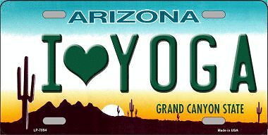 I Love Yoga Novelty Metal License Plate Tag LP7894