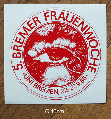 Original Sticker Decal 5. Bremen Women's Week 1986 University of Bremen