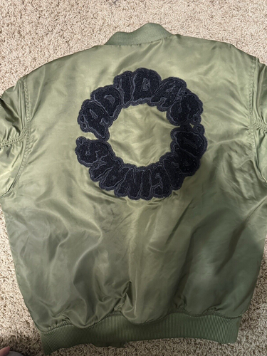 RARE Adidas Logo Padded Bomber Jacket Olive Green OLICAR BR7143 118165454 SMALL - Picture 11 of 13