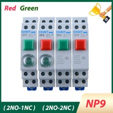 NP9 Push Button Switch Din Rail Mounting Push Normally Open / Closed 220V Light
