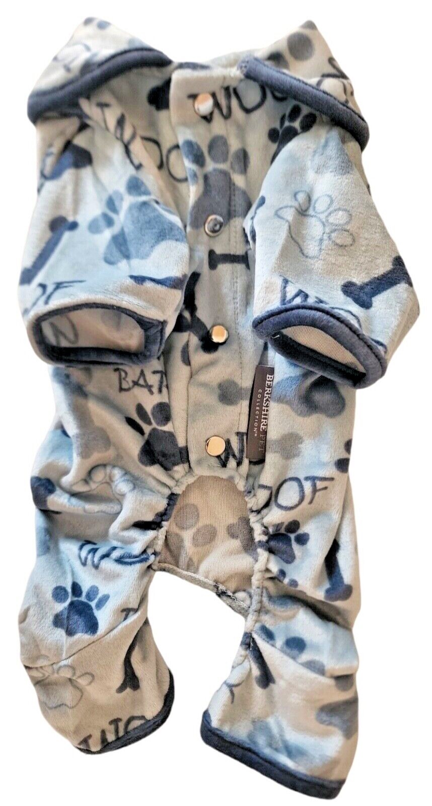 Berkshire Pet Super Soft Blue Woof, Paw Print Puppy/Dog Pajamas, XS, Sm, or Md eBay