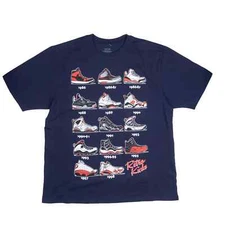 Retro Kicks  1980's - 90's Sneaker Heads Retro Collection Men's Blue T-Shirt