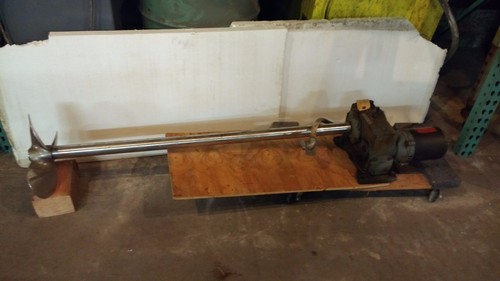 51" Long shaft SS mixer w/ SS 3 blade impeller GE Gearhead 1/4 HP motor 300:1