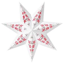 Ikea STRALA Star Light Pendant Table Lamp Shade, Red Amaryllis 19", Floral