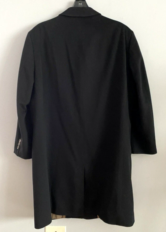 Casaco masculino Sarar x Loro Piana & Itália 100% lã forrado preto tamanho 44R - Imagem 2 de 4