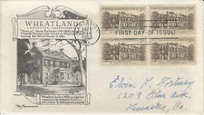 1956 FDC  SC# 1081 James Buchanan Wheatland K130