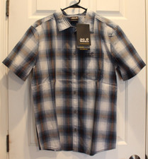 NWT Jack Wolfskin Short Sleeve Night Blue Hot Chili Shirt Medium US SELLER