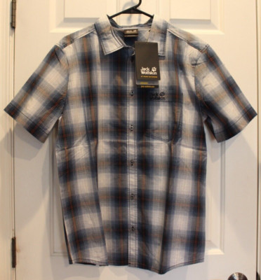 NWT Jack Wolfskin Short Sleeve Night Blue Hot Chili Shirt Medium US SELLER