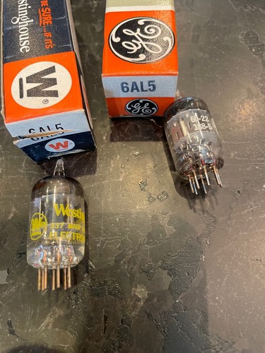 NOS? (2) Vintage GE Westinghouse 6AL5 Vacuum Tube - Picture 3 of 3