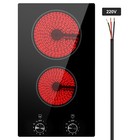 12 inch Built-in Electric Cooktop Radiant Ceramic Cooktop 2 Burners 3000W