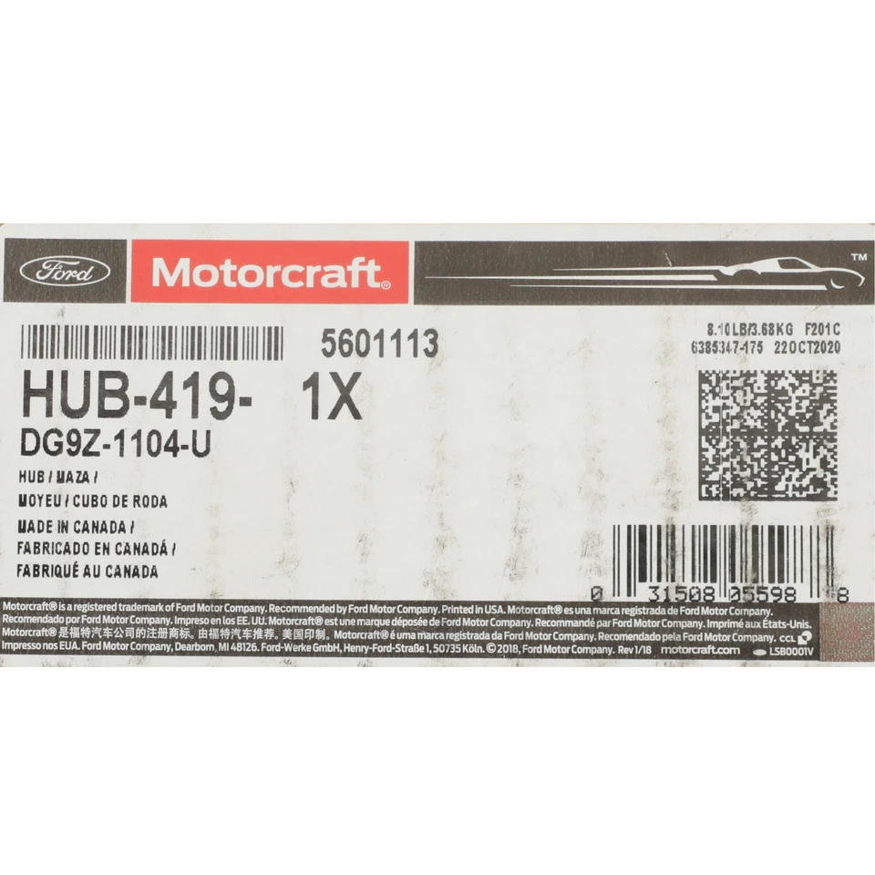 Cubo de roda dianteira genuíno Ford 2013-2020 Fusion MKZ e conjunto de rolamento DG9Z1104U - Imagem 4 de 4