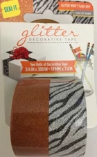 SEAL-IT* 2pc 3/4" x 300" GLITTER Copper/Zebra- DECORATIVE TAPE NEW-SHIP N 24HRS