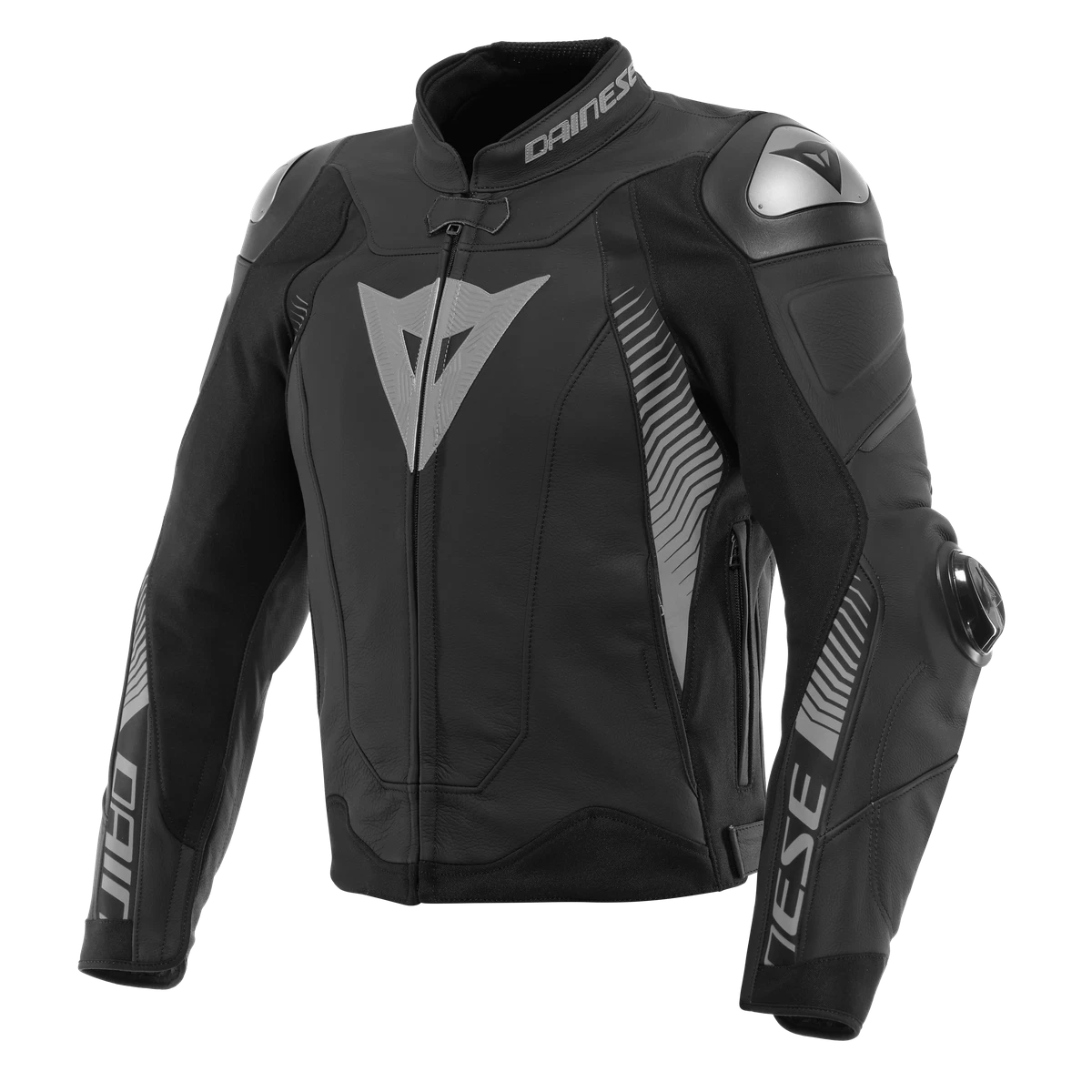 Jacket Leather Man Dainese SUPER SPEED 4 BLACK MATT CHARCOAL GRAY