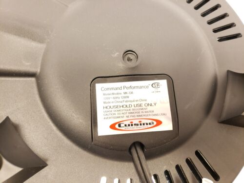 1 Burner Cuisine Kitchen Electric Cookware Command Performance MK-336 - Picture 3 of 7