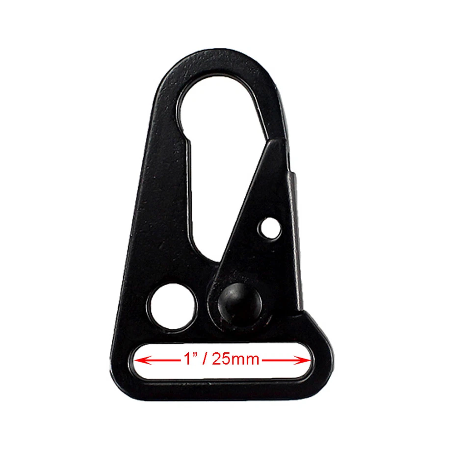 2Pcs/set Enlarged Mouth Hooks Loop Sling Clips Metal Buckle for Paracord Sling - Image 3 of 4