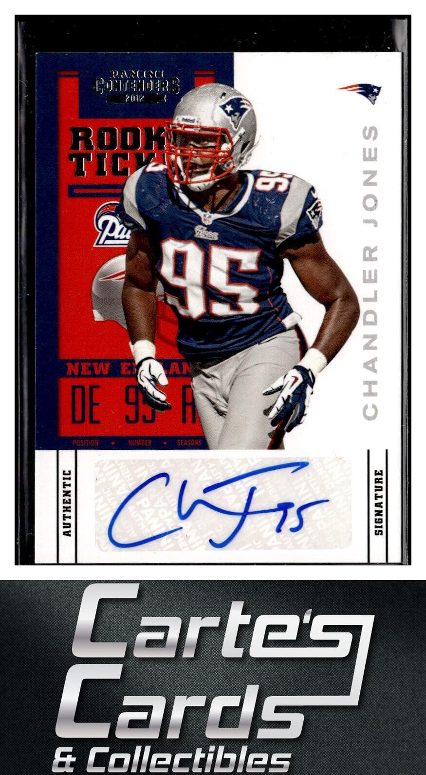 Chandler Jones 2012 Panini Contenders #115a New England Patriots Rookie Auto
