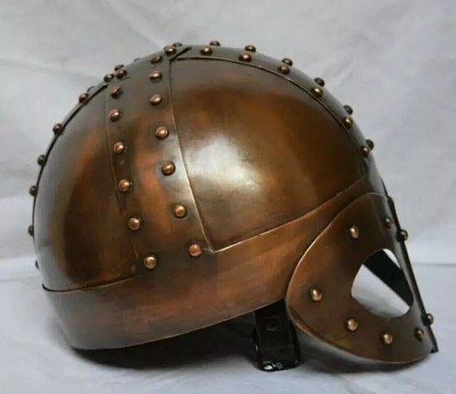 Handmade Copper Finish Deluxe Viking Helmet- Medieval Armor Helmet Steel Helmet - 第 6/8 張圖片