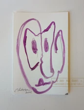 Face Caught on Paper 2025 C Peterson * Orig WATERCOLOR Painting * Abstract Signd