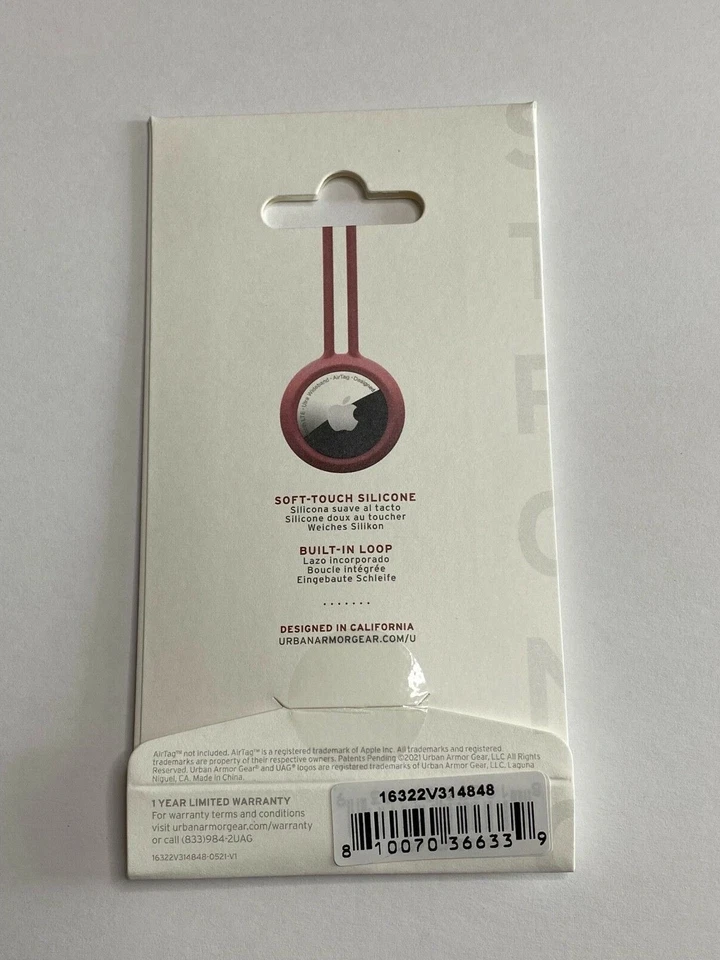 UAG [U] Llavero Punto LOOP para Apple AirTags Silicona Resistente Estuche Cubierta Rosa Polvorienta Foto 2 de 2