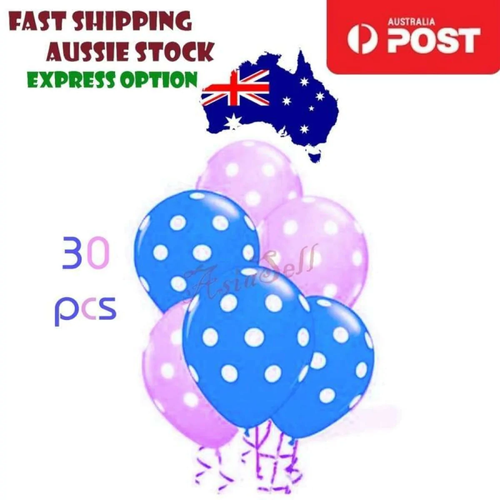 Dot Balloons Patterned Pink Blue White Spots Birthday Party Dots Balloon - Picture 6 of 10
