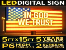 P6  LED Billboard Sign 5x15 FT Double-Sided Outdoor Programmable Full-Color Disp